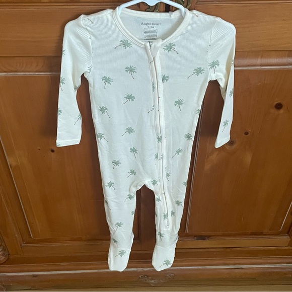 Angel Dear Other - NWT Angel Dear Modal Rib Fabric Palm Tree Print Footie Pajama